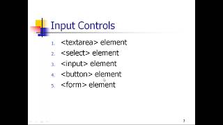 Lession 5 HTML Input Elements