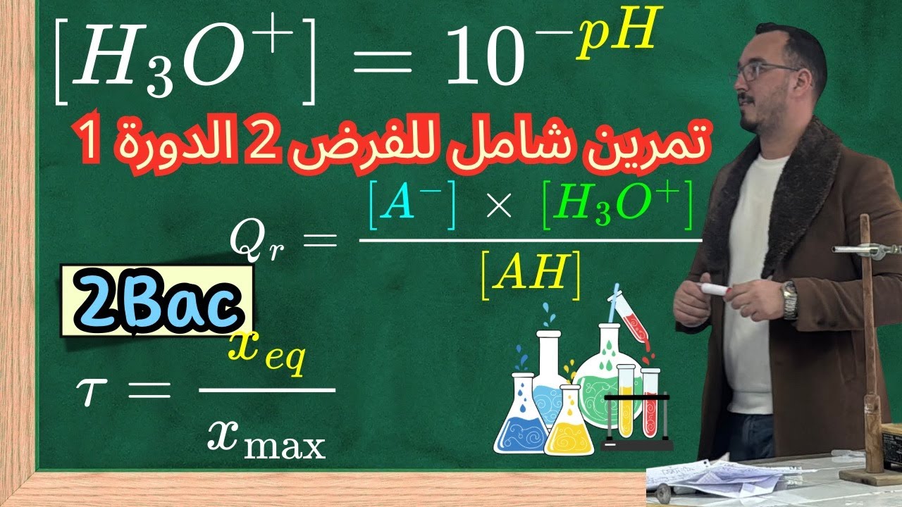 Transformation chimique en deux sens + etat d’équilibre.تمرين شمل  ديال 20/20 للفرض التانيτ, pH, Qᵣ