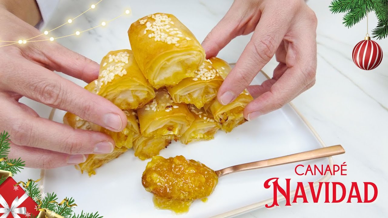 🎄🤩 El Canapé Navideño más Sencillo y Delicioso: Pasta Filo, Queso Brie y Mermelada ¡Buenísimo! 😋