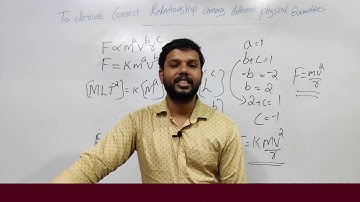 PLUS ONE PHYSICS | UNITS AND MEASUREMENTS| APPLICATIONS OF DIMENSIONAL ANALYSIS|DERIVE RELATIONS