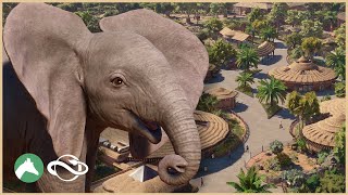 Touring the FINISHED AFRICAN VILLAGE in the Desert Adventure Park! | Planet Zoo screenshot 5