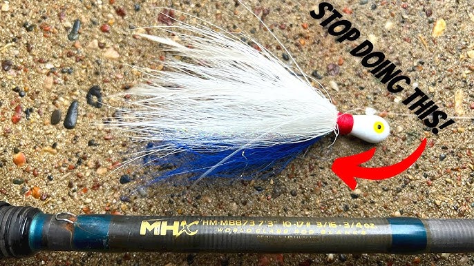 How to fish a Jig  white BUCKTAIL JIG 