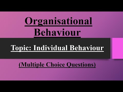Organisational Behaviour_Part 3_Individual