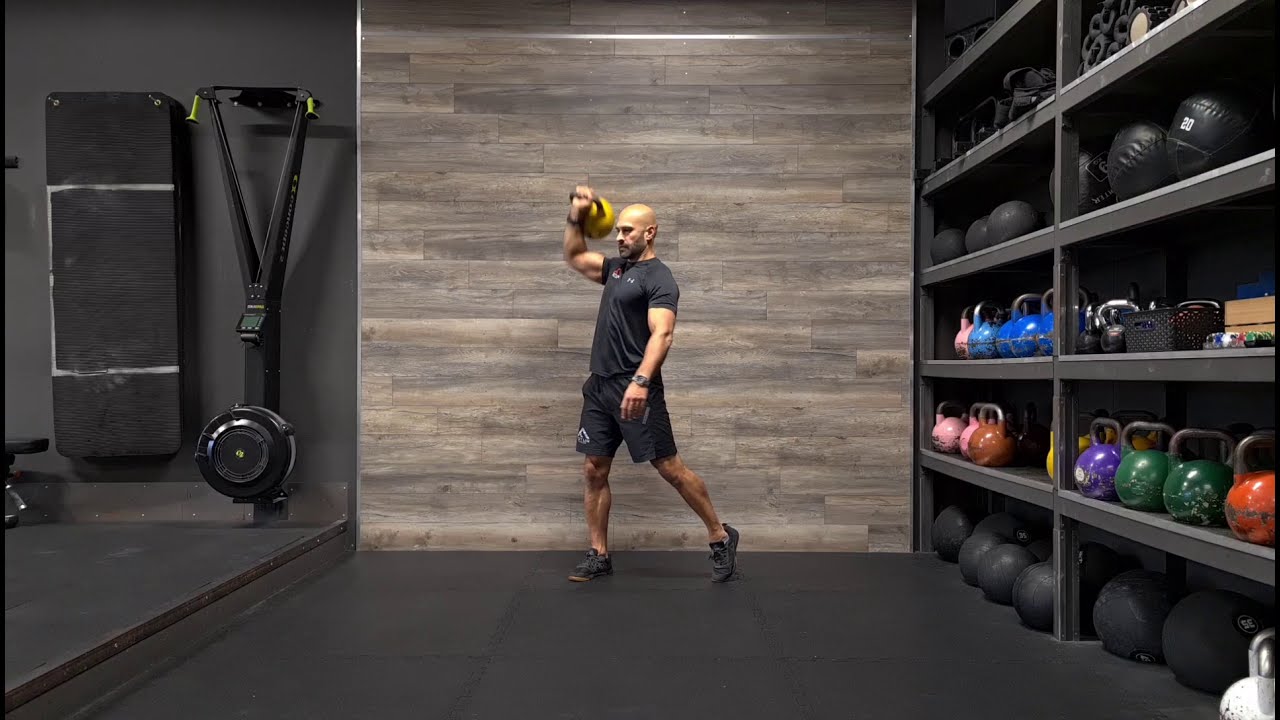 Rotational kettlebell snatch - YouTube