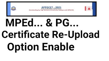 mped and pg | certificate re upload | option enable | in telugu | @srinupetcreations