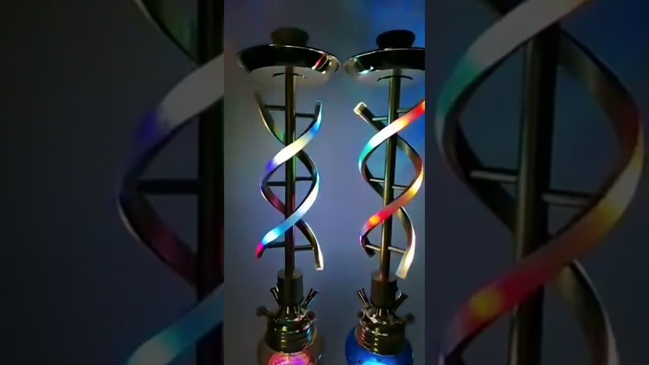 30" Large Glass Water Pipe Hookah-Narguile W/ Lights (Golden Edition)