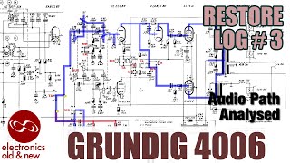 Grundig 4006 Stereo tube radio restoration, part 3. Detailed graphical analysis of the audio path.