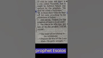 Matthew 3:1-12 - John the Baptist Prepares the Way. Matthew 3 vs 1-3