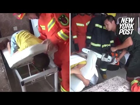 Chainsaw used to free boy with head stuck in massage table