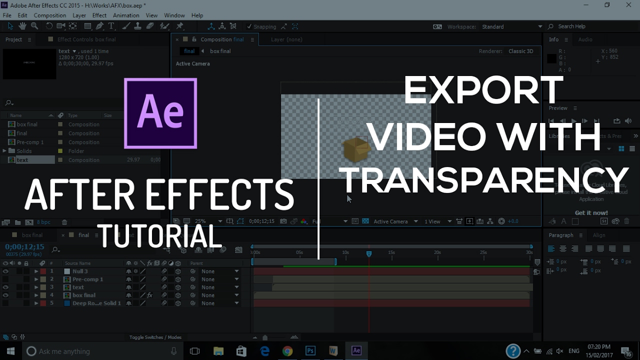 Export Video with Transparency | After Effects Tutorial - YouTube