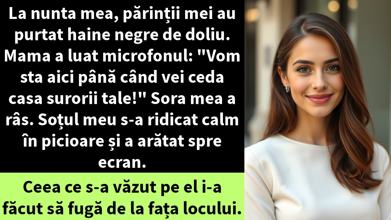 La nunta mea, părinții mei au purtat haine negre de doliu. Mama a luat microfonul: