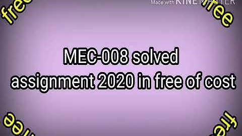 mec 008 solved assignments | mec 008 solved assignment 2019-20