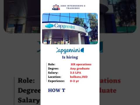 Capgemini is hiring | HR job vacancy | Apply now