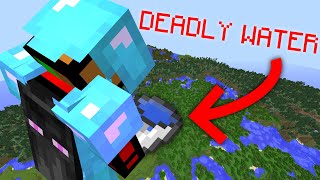 Minecraft UHC but every time you take DAMAGE you get teleported to the SKY + water INSTA-KILLS you..