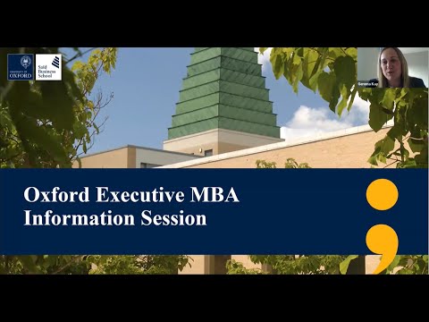 Executive MBA Online Information Session   3 November 2020