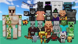 Iron Golem vs Every Mob in Minecraft (Hard Difficulty) 1.20 Bedrock Edition