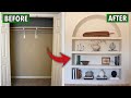 TURNING A SMALL CLOSET INTO AN ARCHED BUILT IN SHELF