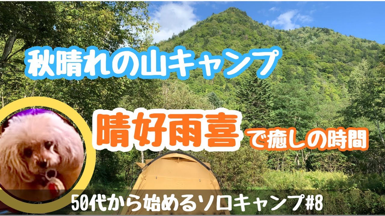 【北海道ソロキャンプ】定山渓 晴好雨喜で秋晴れの山キャンプ｜愛犬テトと50代女性の癒し時間 #8
