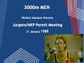 Johan Fourie wins the 3000m at the Jurgens/NKP Permit Meeting - Pilditch 31 January 1989