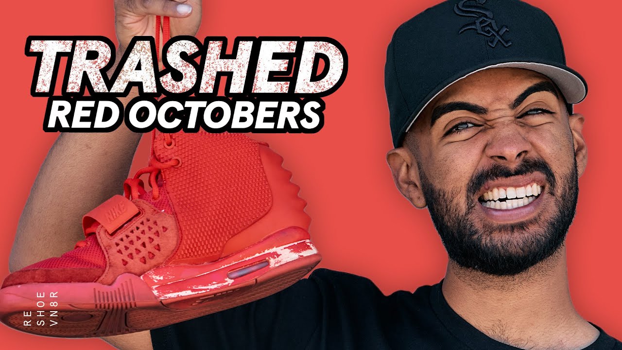 TRASHED Nike Air Yeezy 2 Red Restoration - YouTube