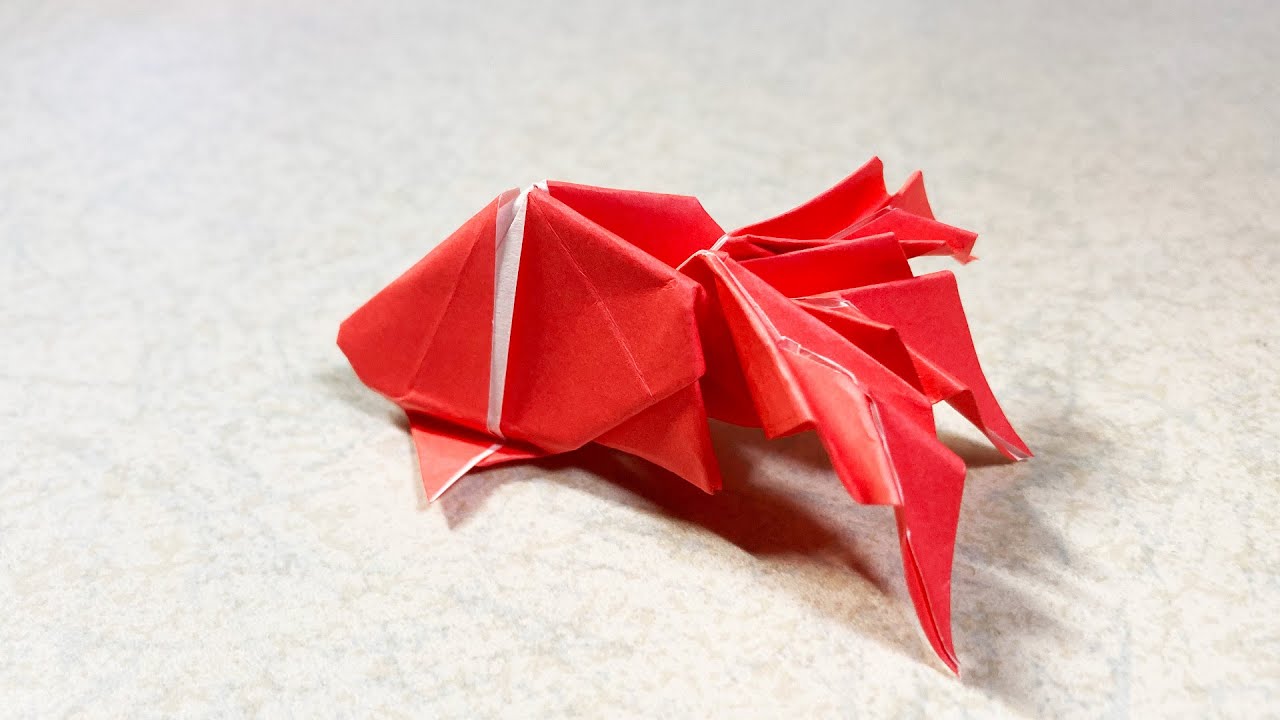 簡単おりがみ！かわいい金魚を作ってみた。 - YouTube