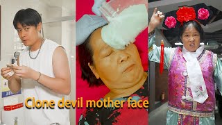 The genius son cloned the face of his devil mother and used it to make money online!