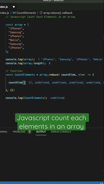 Javascript count each elements in an array using reduce #shorts #webdev ...