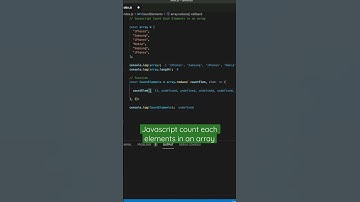 Javascript count each elements in an array using reduce #shorts #webdev #html #js  #javascript