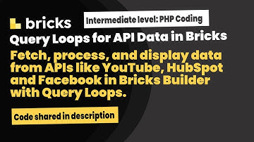 Bricks Builder: : Query Loop anything from any API!