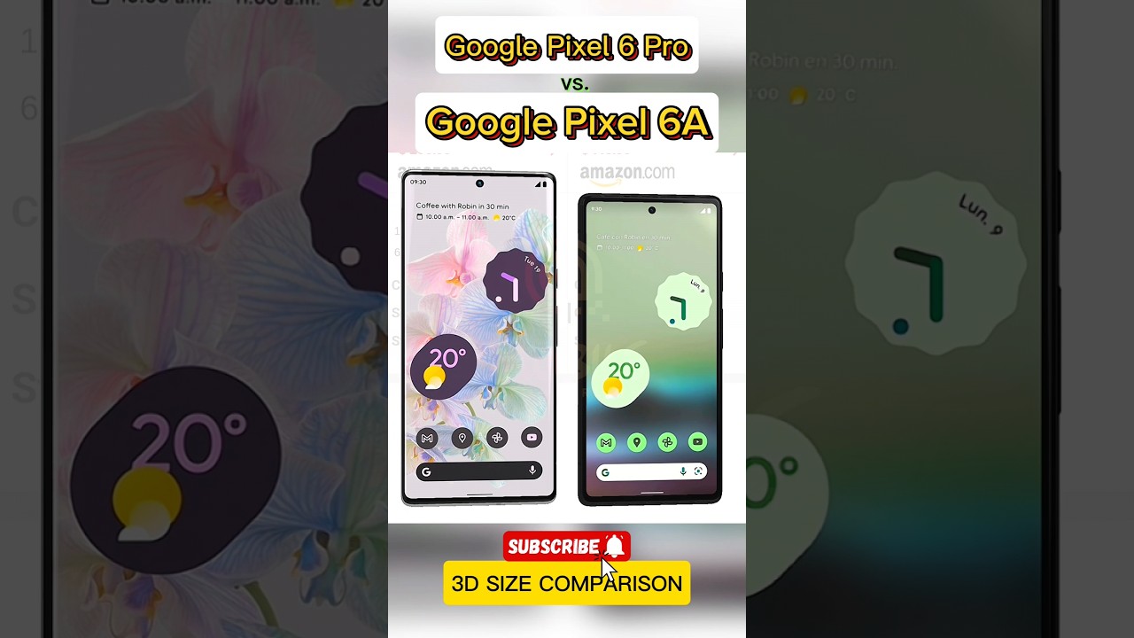 Google Pixel 6 Pro vs. Google Pixel 6A COMPARISON SIZE DIFFERENCE