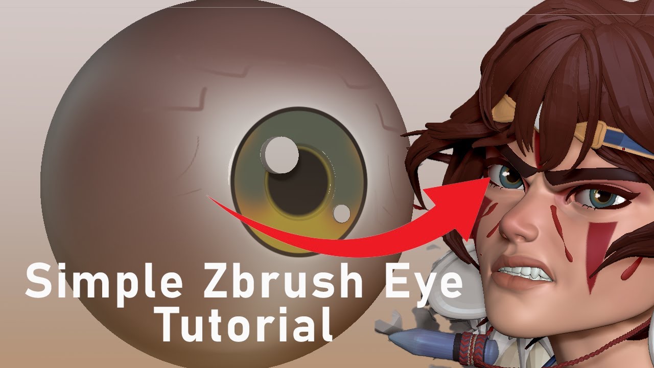 Simple Zbrush Eye Tutorial - YouTube