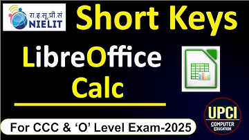 #shortkeys |CALC SHORT KEYS |LIBRE OFFICE CALC MOST SHORT KEYS IN HINDI| @upcicomputereducation