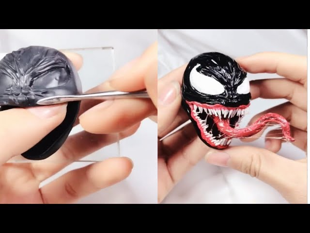 Venom sculpture polymer clay action figure making tutorial