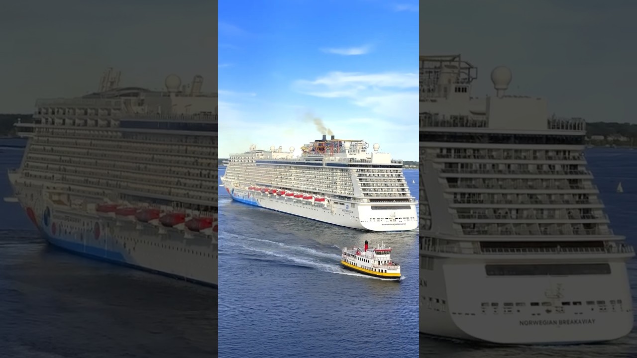 Norwegian Breakaway sail away from Portland USA | #shorts #trending #viral
