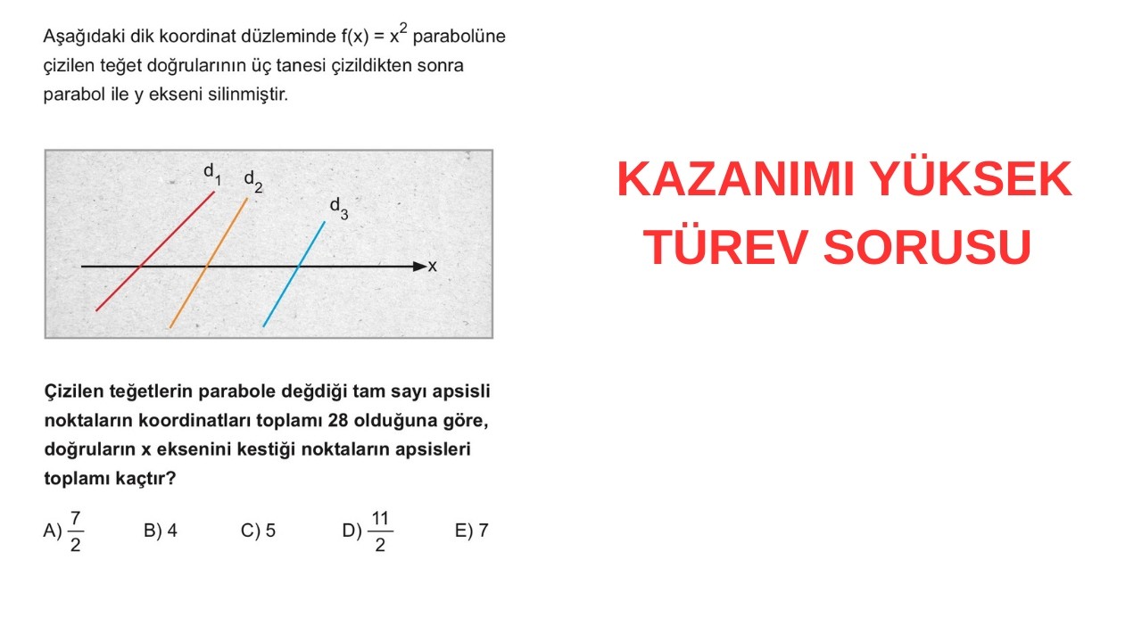 Kazanımı Yüksek Türev Sorusu Barış Yayınları