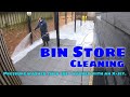 Bin store pressure washed then soft washed with an xjet