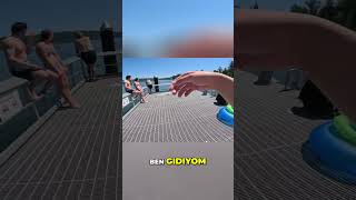 Göl Kenarında Metal İskeleden Destansı Atlama: Serin ve Eğlenceli! #shorts