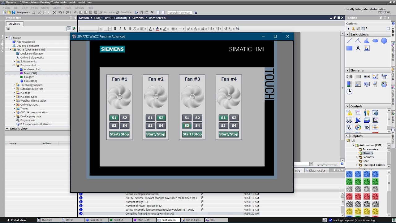 TIA Portal WinCC: Motion simulation - YouTube