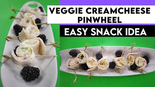 Low Carb Tortilla Veggie Wrap - Veggie Cream Cheese Tortilla Roll-up - Pinwheel Sandwich Appetizer