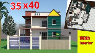 35 x 40 sqft house design II 1400 sqft ghar ka naksha II 35 x 40 house plan || 40 x60 HOME PLAN