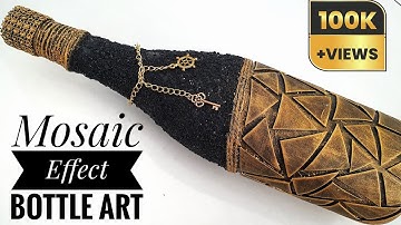 Veranderde fles met mozaïekeffect / antieke fleskunst van gemengde media / decoratie van glazen f...