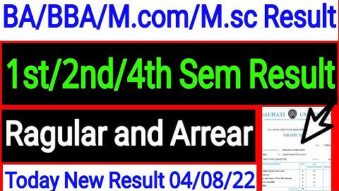 Guwahati university New Result 1st/2nd/4th Semester Ragular and Arrear Result BA/BBA/M.com/m.sc
