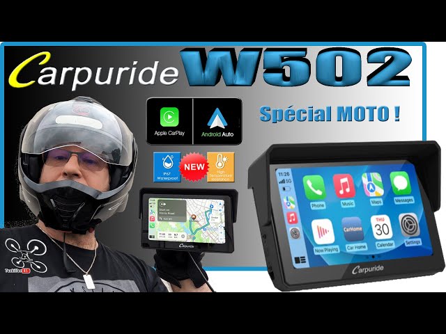 Carpuride W502 Android Auto et Carplay spécial MOTO Dual Bluetooth IP67  Stéréo ! 