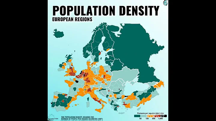 Population Density of European Countries/Regions! #map #europe #region #countries #youtubeshorts