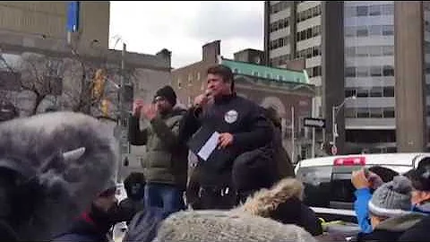 Chief Laforme speaking at Rally Against Islamophobia