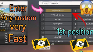How to Join in a Custom Room Very Fast || Join any Youtubers custom easily || Top 5 tips and tricks