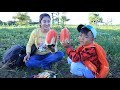 ASMR Eating Watermelon at watermelon farm / Real Sound Eating / ASMR Natural Picnic