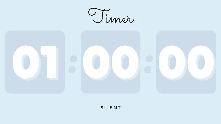 ❄️ 1 Hour Silent Timer with Cute Ending Alarm | Pastel Blue Timer