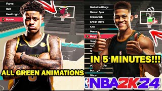 FASTEST WAY TO GET ALL OF THE NEW GREEN ANIMATIONS IN NBA 2K24 | NBA 2K24 NEWS AND UPDATES