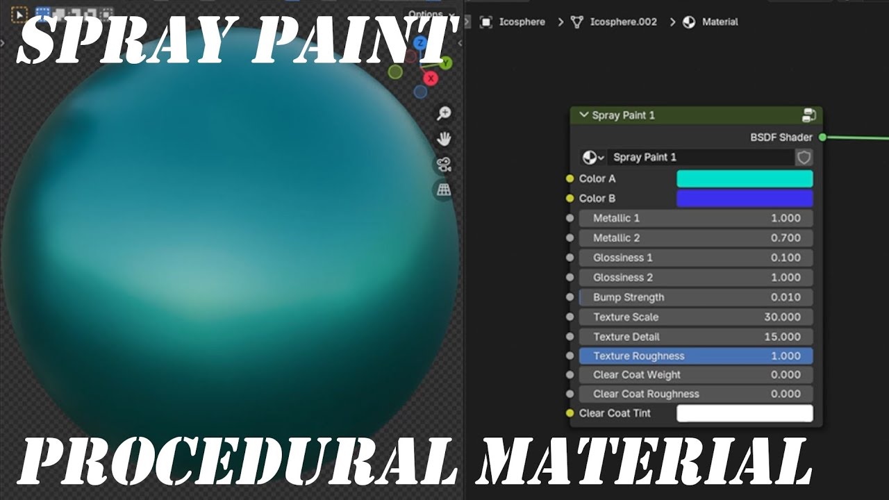 Spray Paint Procedural Material And Custom Node GroupTutorial | Blender